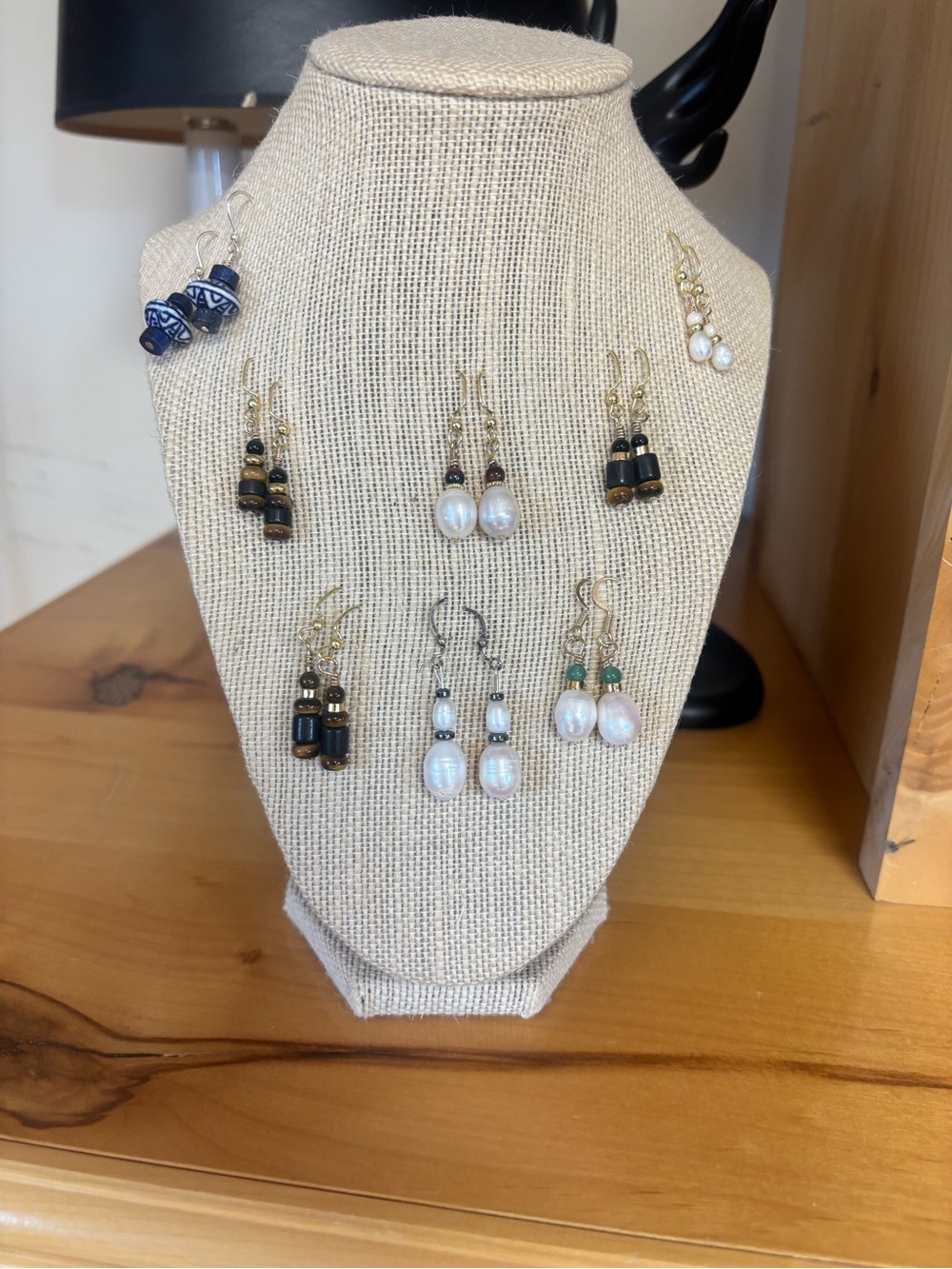 Freshwater Pearl Drop Earrings with Gold Accents - White $15 each